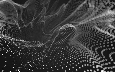 Çokgen alanı düşük Poli koyu arka plan, 3d render