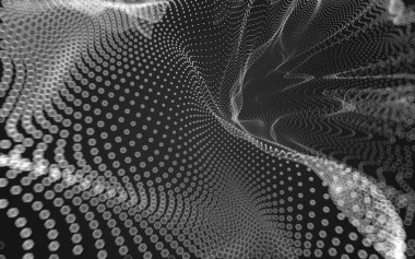 Çokgen alanı düşük Poli koyu arka plan, 3d render