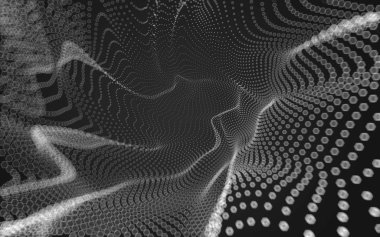 Çokgen alanı düşük Poli koyu arka plan, 3d render