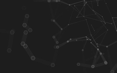 Çokgen alanı düşük Poli koyu arka plan, 3d render