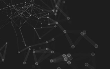 Çokgen alanı düşük Poli koyu arka plan, 3d render