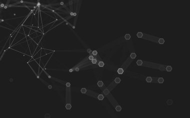 Çokgen alanı düşük Poli koyu arka plan, 3d render