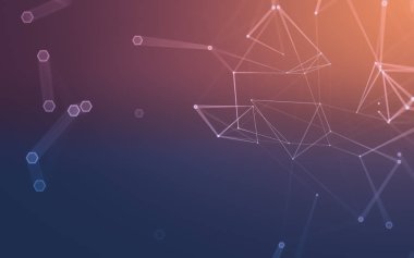 Çokgen alanı düşük Poli koyu arka plan, 3d render