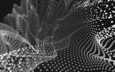 Çokgen alanı düşük Poli koyu arka plan, 3d render