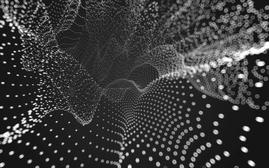 Çokgen alanı düşük Poli koyu arka plan, 3d render