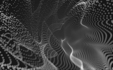 Çokgen alanı düşük Poli koyu arka plan, 3d render