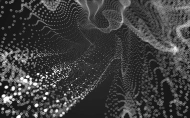 Çokgen alanı düşük Poli koyu arka plan, 3d render