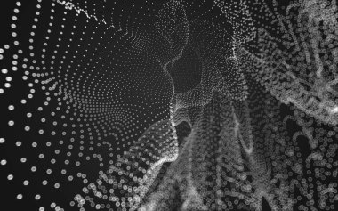 Çokgen alanı düşük Poli koyu arka plan, 3d render