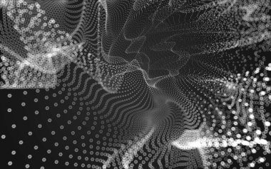 Çokgen alanı düşük Poli koyu arka plan, 3d render