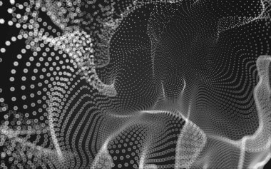 Çokgen alanı düşük Poli koyu arka plan, 3d render