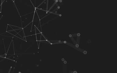 Çokgen alanı düşük Poli koyu arka plan, 3d render