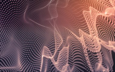 Çokgen alanı düşük Poli koyu arka plan, 3d render