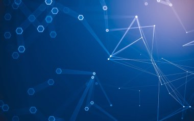 Çokgen alanı düşük Poli koyu arka plan, 3d render