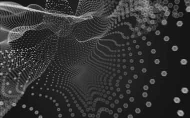 Çokgen alanı düşük Poli koyu arka plan, 3d render