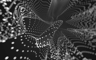 Çokgen alanı düşük Poli koyu arka plan, 3d render