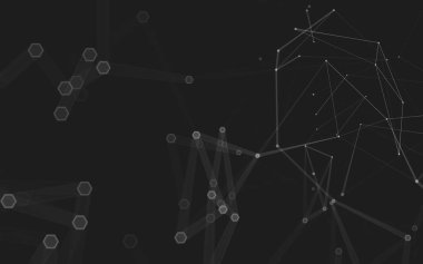 Çokgen alanı düşük Poli koyu arka plan, 3d render