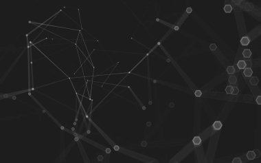 Çokgen alanı düşük Poli koyu arka plan, 3d render