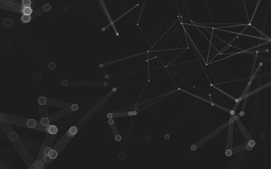 Çokgen alanı düşük Poli koyu arka plan, 3d render