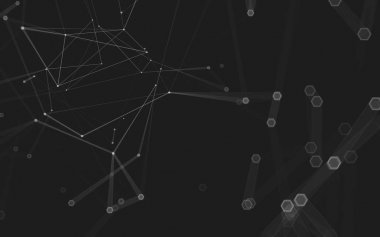 Çokgen alanı düşük Poli koyu arka plan, 3d render