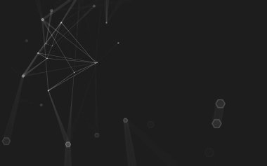 Çokgen alanı düşük Poli koyu arka plan, 3d render