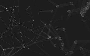 Çokgen alanı düşük Poli koyu arka plan, 3d render