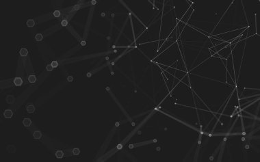 Çokgen alanı düşük Poli koyu arka plan, 3d render