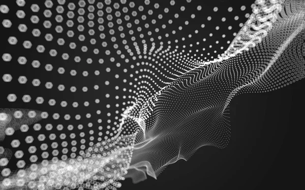 Çokgen alanı düşük Poli koyu arka plan, 3d render