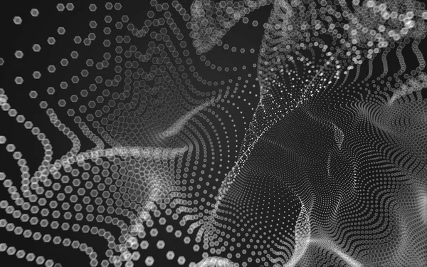 Çokgen alanı düşük Poli koyu arka plan, 3d render