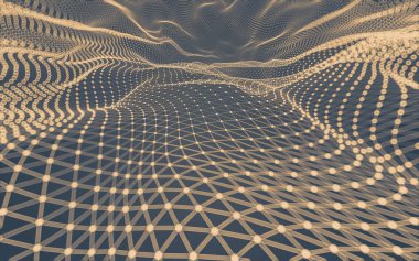 Çokgen alanı düşük Poli koyu arka plan, 3d render