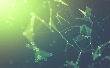 Çokgen alanı düşük Poli koyu arka plan, 3d render