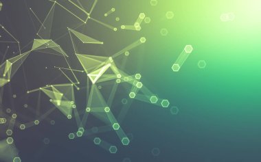 Çokgen alanı düşük Poli koyu arka plan, 3d render