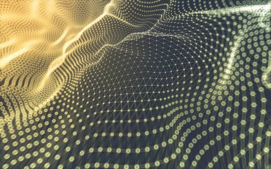 Çokgen alanı düşük Poli koyu arka plan, 3d render