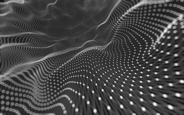 Çokgen alanı düşük Poli koyu arka plan, 3d render