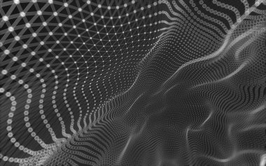 Çokgen alanı düşük Poli koyu arka plan, 3d render