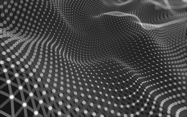 Çokgen alanı düşük Poli koyu arka plan, 3d render