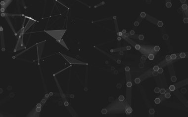 Çokgen alanı düşük Poli koyu arka plan, 3d render