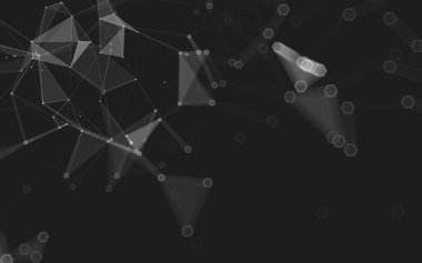 Çokgen alanı düşük Poli koyu arka plan, 3d render