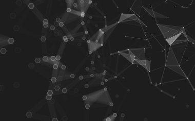 Çokgen alanı düşük Poli koyu arka plan, 3d render