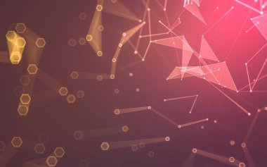 Çokgen alanı düşük Poli koyu arka plan, 3d render