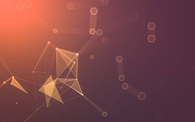 Çokgen alanı düşük Poli koyu arka plan, 3d render