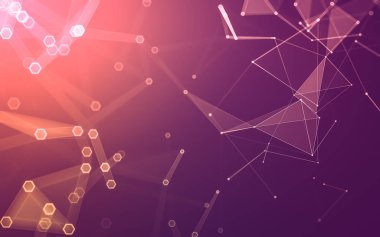 Çokgen alanı düşük Poli koyu arka plan, 3d render