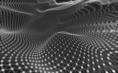 Çokgen alanı düşük Poli koyu arka plan, 3d render