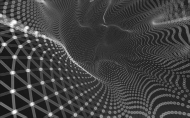 Çokgen alanı düşük Poli koyu arka plan, 3d render