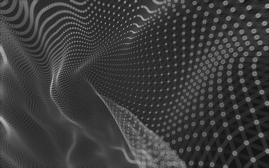 Çokgen alanı düşük Poli koyu arka plan, 3d render