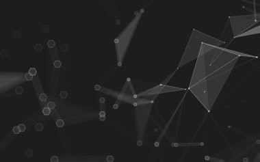 Çokgen alanı düşük Poli koyu arka plan, 3d render