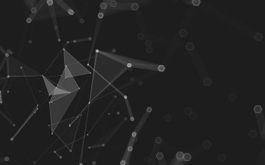 Çokgen alanı düşük Poli koyu arka plan, 3d render