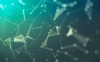 Çokgen alanı düşük Poli koyu arka plan, 3d render