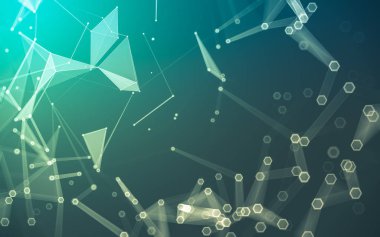 Çokgen alanı düşük Poli koyu arka plan, 3d render