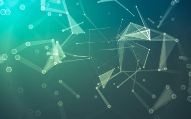 Çokgen alanı düşük Poli koyu arka plan, 3d render