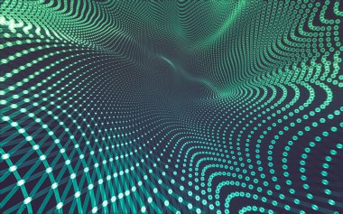 Çokgen alanı düşük Poli koyu arka plan, 3d render